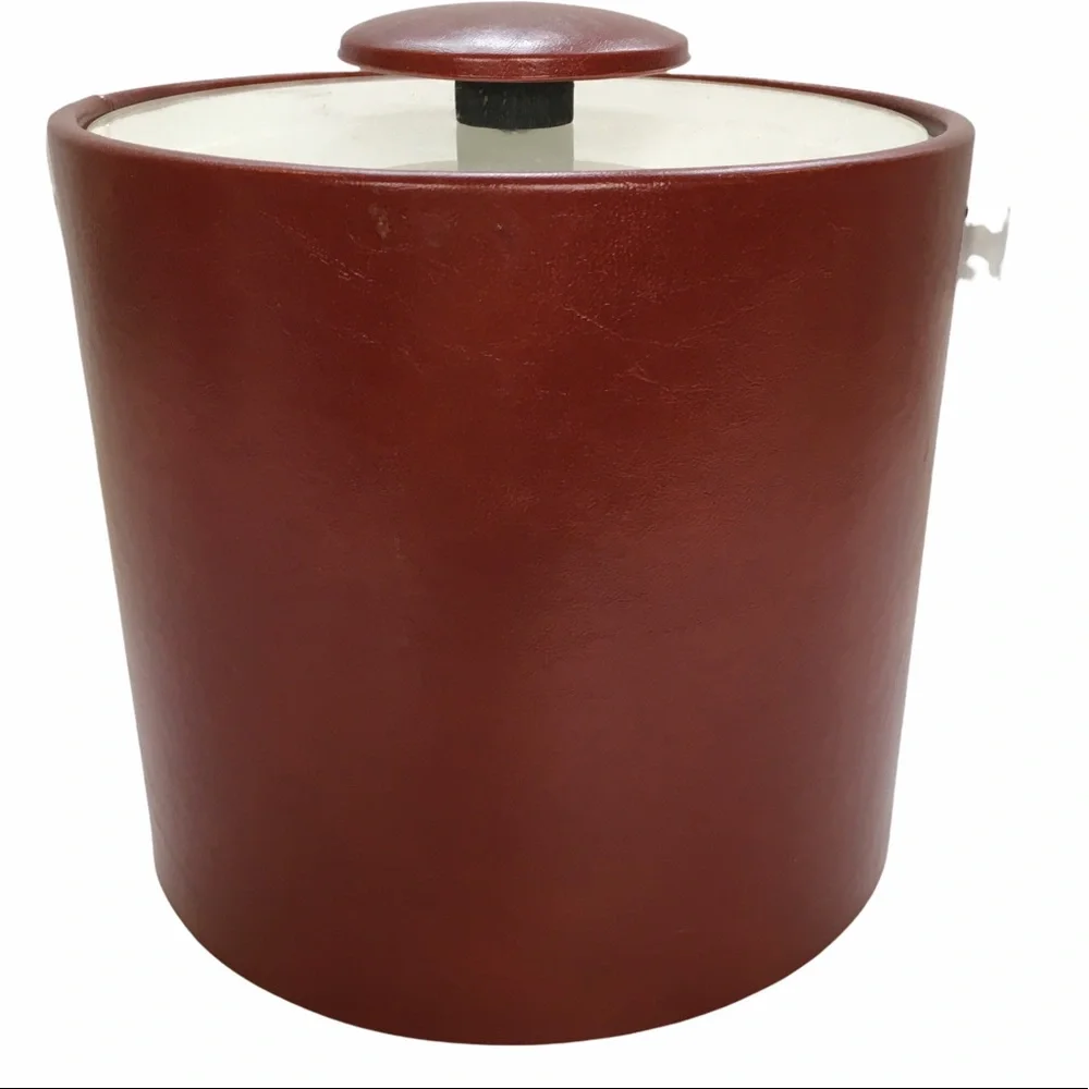 VINTAGE 1970'S GEORGE BRIARD ICE BUCKET with Lucite Handle and Lid Mid- …